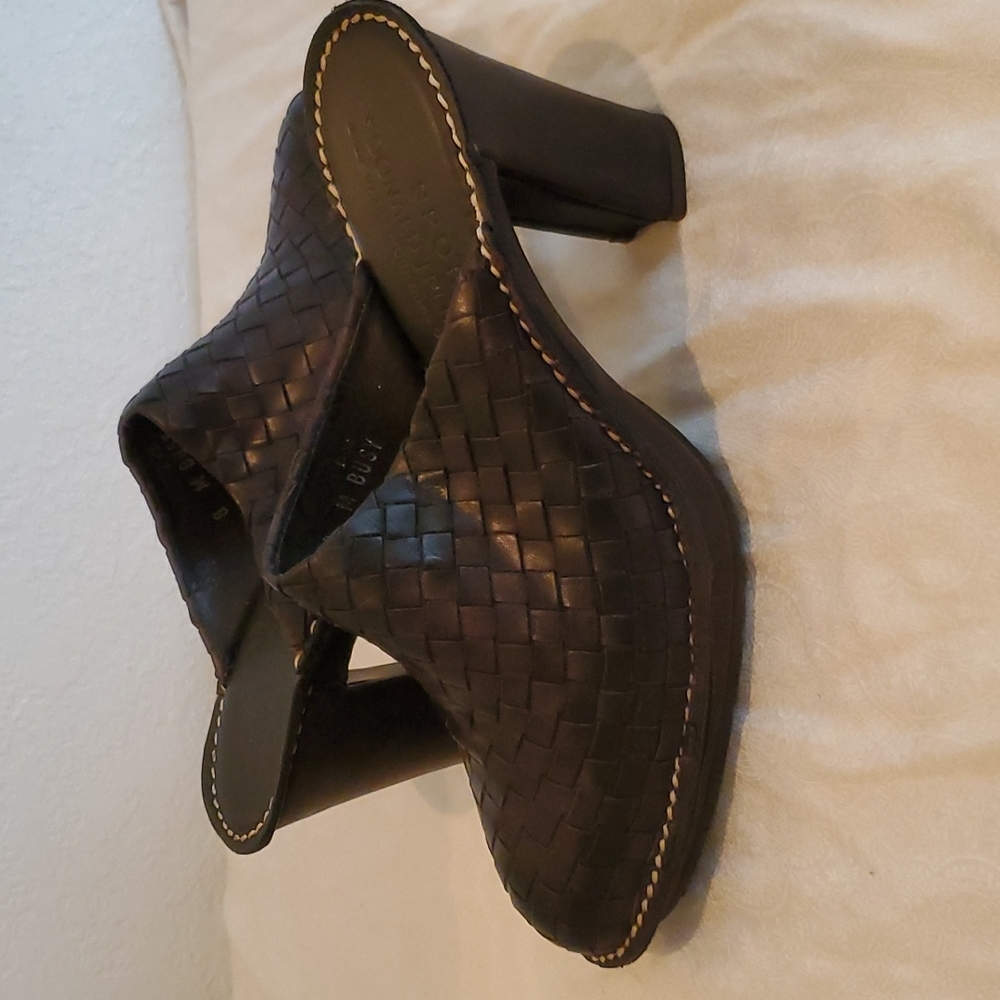 Donald J Pliner Leather Woven Mules - Picture 4 of 4